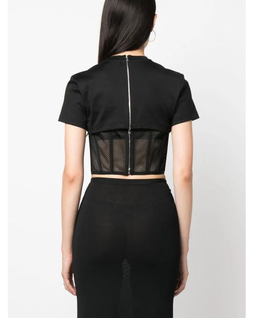 Dolce & Gabbana Black Logo-Plaque Cropped Top