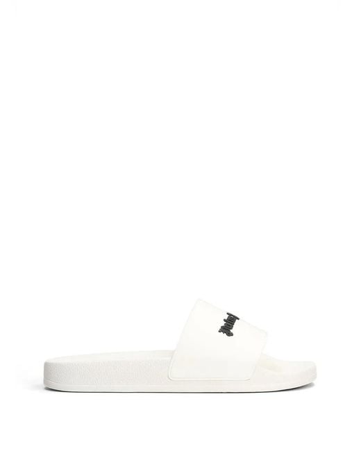 Palm Angels White Logo-Embellished Slides for men