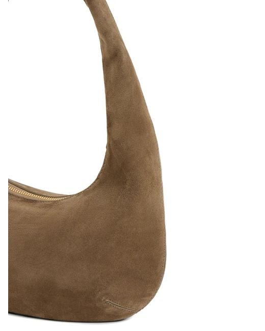 Mansur Gavriel Brown Mini Gnocchi Suede Shoulder Bag