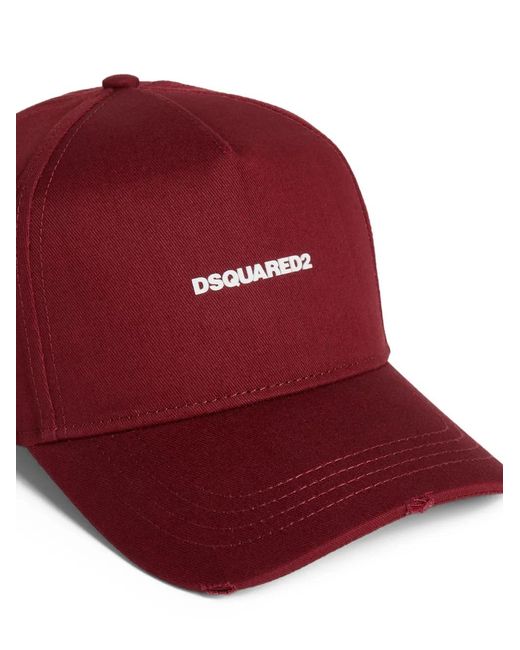 DSquared² Red Mini-Logo Baseball Cap for men