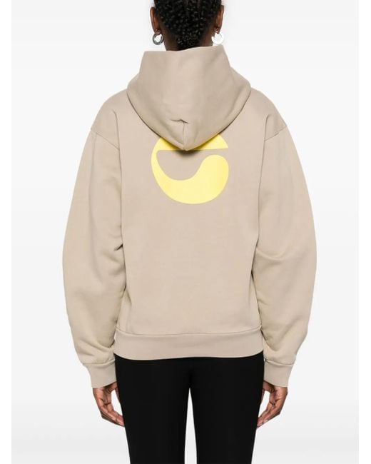 Coperni Natural Logo-Print Hoodie