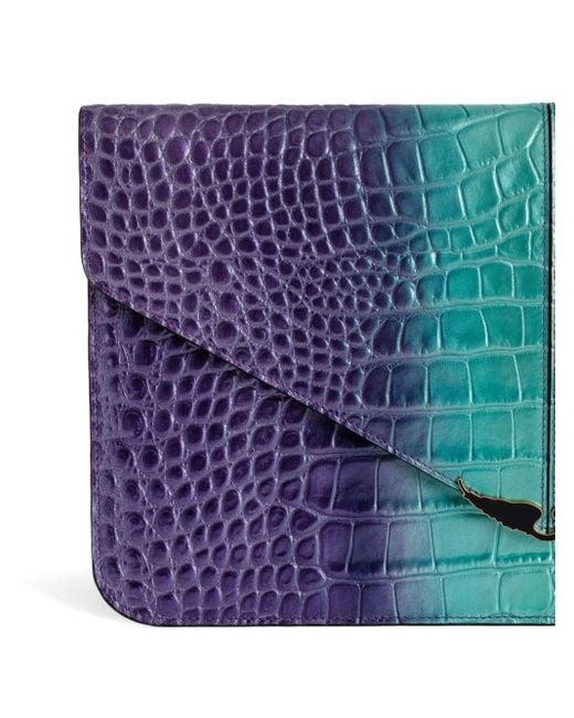 Zadig & Voltaire Purple Borderline Leather Clutch Bag