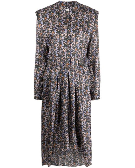 Isabel Marant Gray Leidy Floral-print Dress