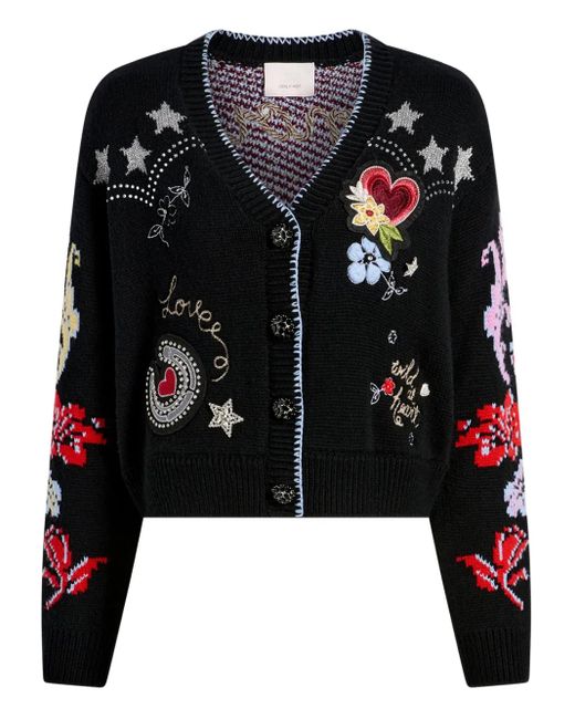 Cinq À Sept Black Western Collage Cardigan