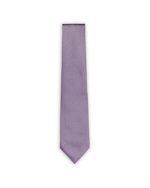 Isaia Purple Diamond-Pattern Silk Tie for men