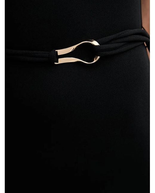 Guess Black Square Neck Belt Dress