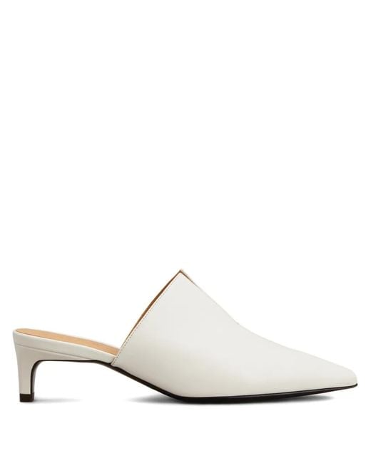 Tod's White Pointed-Toe Heeled Mules