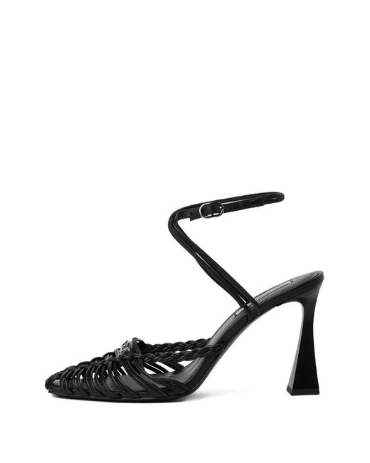 Karl Lagerfeld Black Debutante Leather Sandals