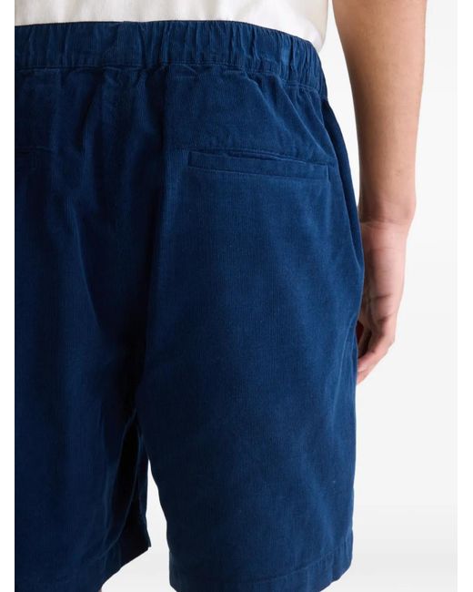 Bellerose Blue Elasticated Corduroy Shorts for men