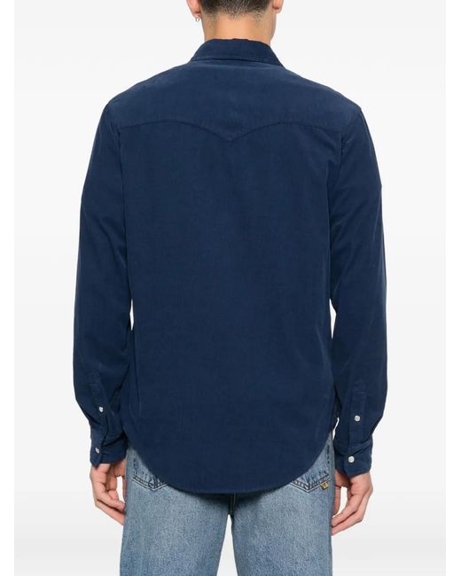 Isabel Marant Blue Vasco Pocket Shirt for men