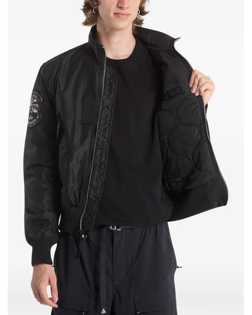 Alpha Industries Black Engine Bomber Jacket for men