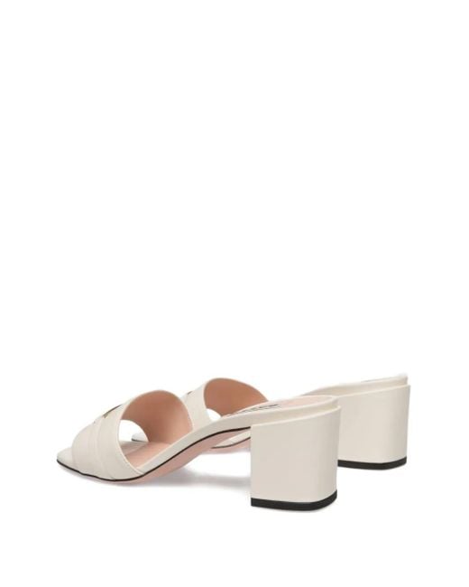 Bally Natural 55Mm Deco Plaque-Embellished Block-Heel Sandals