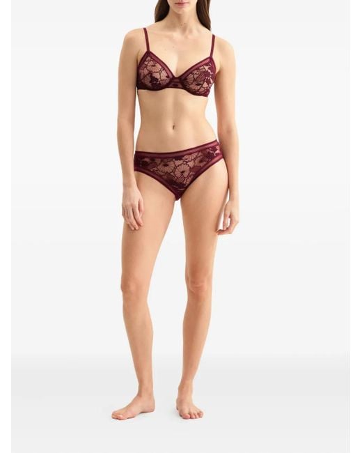 Eres Pink Mielée Slip Mit Blumenspitze