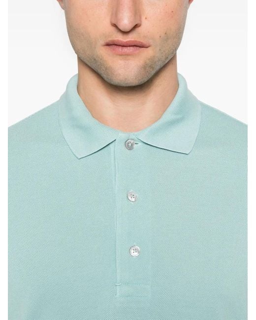 Tom Ford Blue Powder Polo Shirt With Embroidered Logo for men