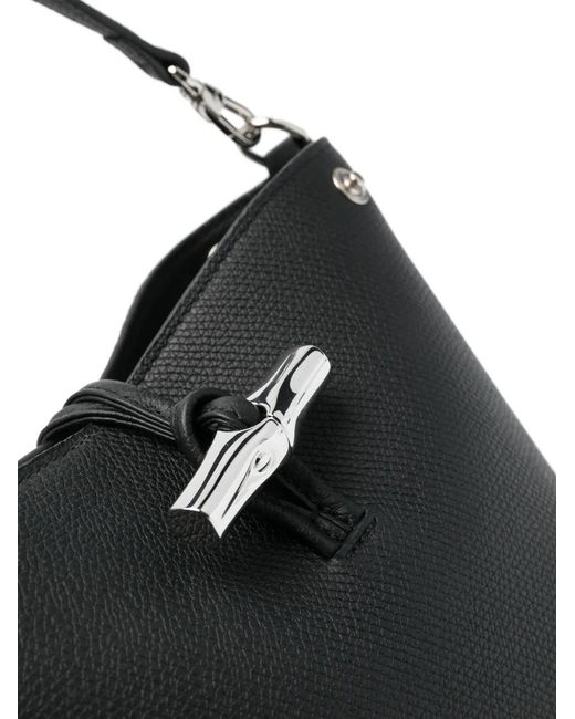 Longchamp Black Xs Roseau Leather Bucket Bag