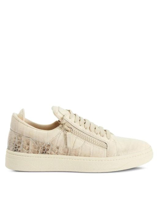 メンズ Giuseppe Zanotti クロコエンボス スニーカー Natural