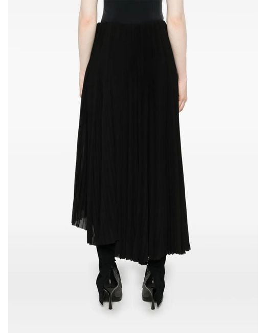 Balenciaga Black Pleated Midi Skirt