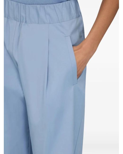 Semicouture Blue Elasticated-Waistband Trousers