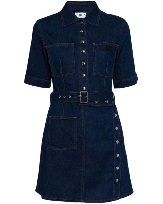Ports 1961 Blue Denim Stretch-cotton Dress