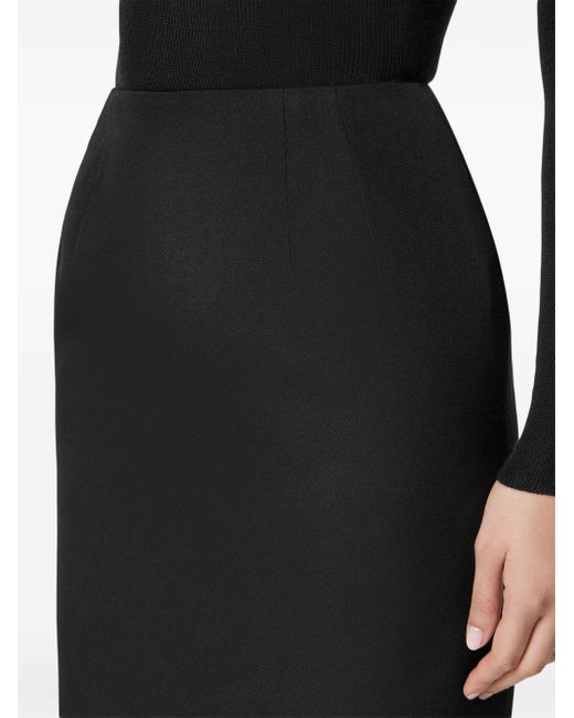 Versace Black Crepe Virgin Wool Miniskirt