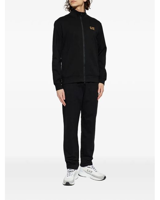 EA7 Black Logo Trousers for men