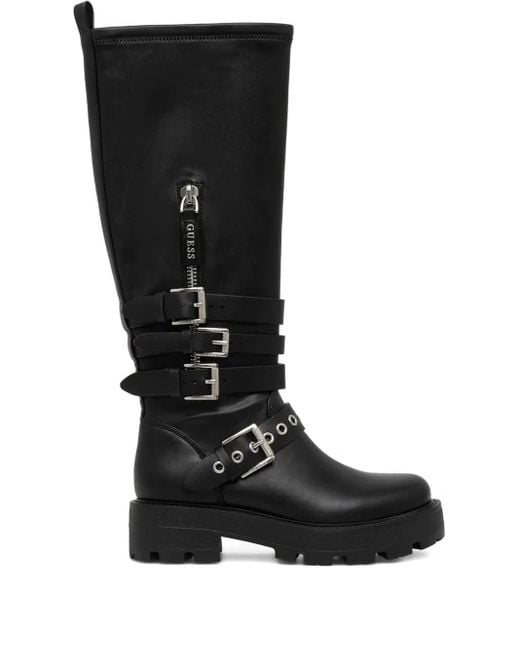 Bottines À Détail De Boucle Guess en coloris Black