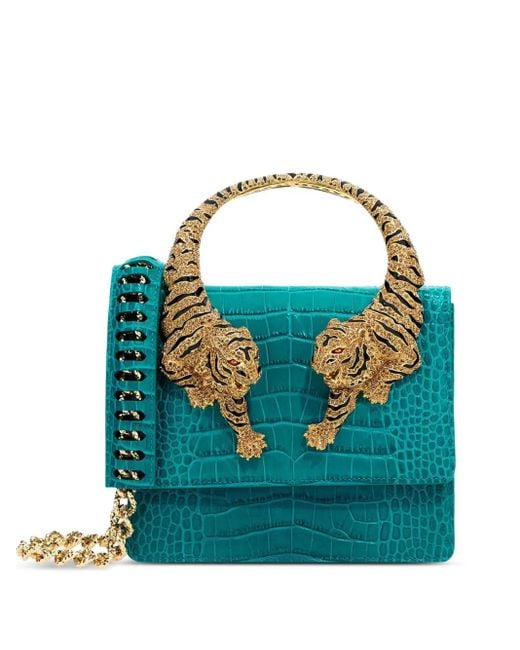 Roberto Cavalli クロコパターン ミニバッグ Blue