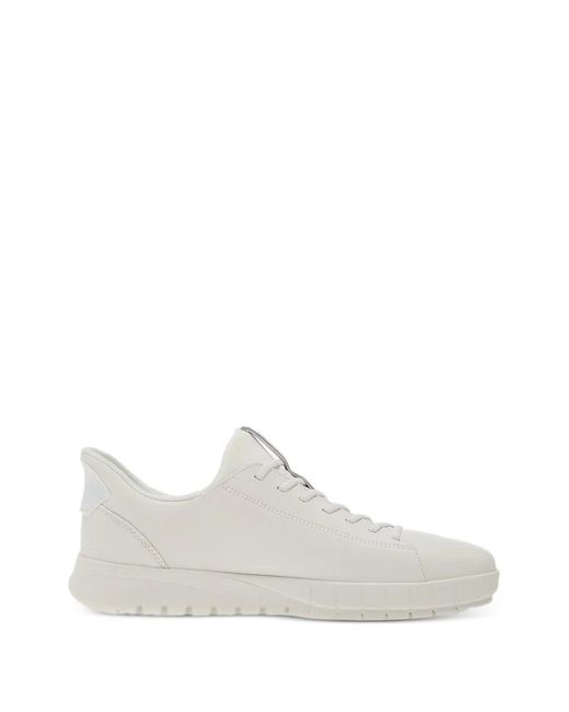 Geox White Flextride Plus Lace-Up Leather Sneakers for men