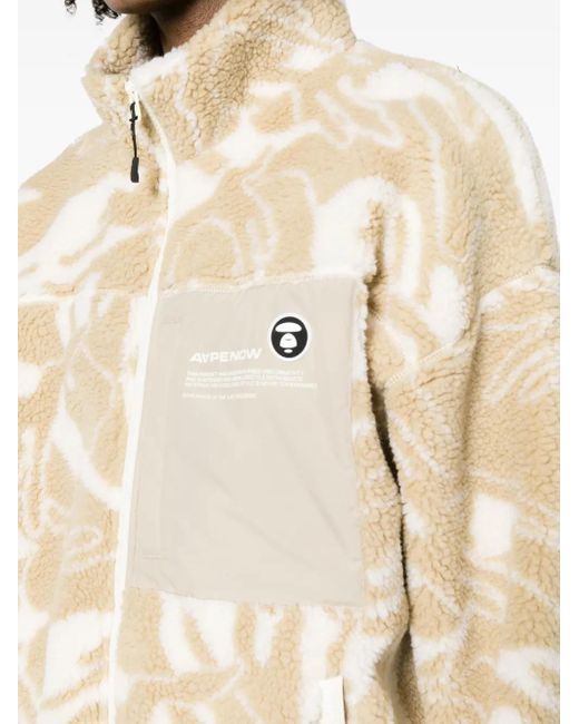 Aape By A Bathing Ape Natural Camouflage-Print Fleece Jacket for men