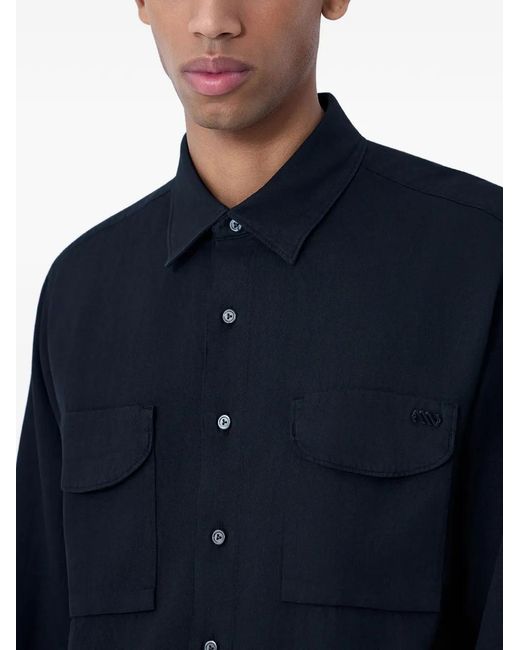 Massimo Osti Studio Blue Chest-Pockets Shirt for men