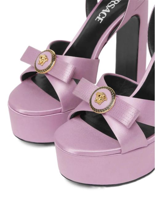 Versace Pink Gianni Ribbon Sandalen 140mm