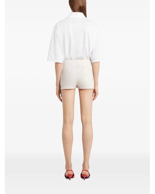 Courreges Natural Mini Shorts With Buttons