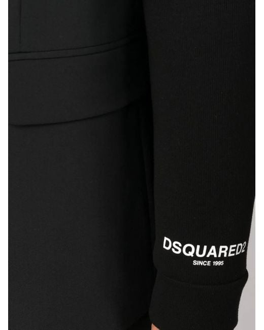 Blazer Con Botones Y Capucha DSquared² de hombre de color Black