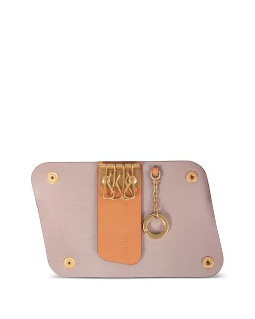 Il Bisonte Orange Debossed-Leather Keyring