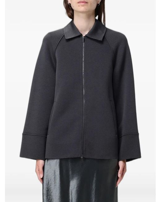 Max Mara Gray Cotton Jersey Coat