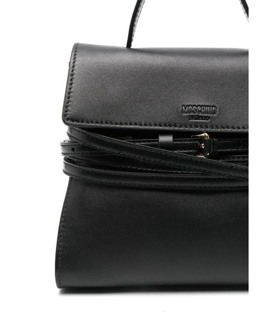 Moschino Black Small Tie Me Top Bag