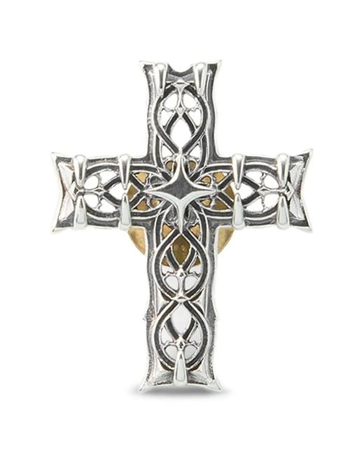 Emanuele Bicocchi White Small Notre-Dame Cross Brooch