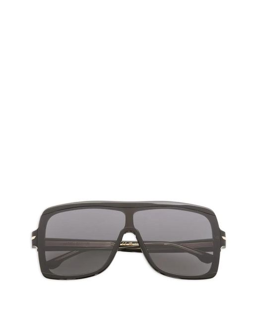 Victoria Beckham Gray Layered Mask-Frame Sunglasses