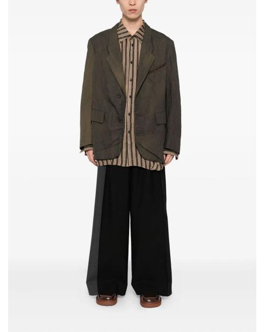 Ziggy Chen Green Distressed Dyed Blazer for men