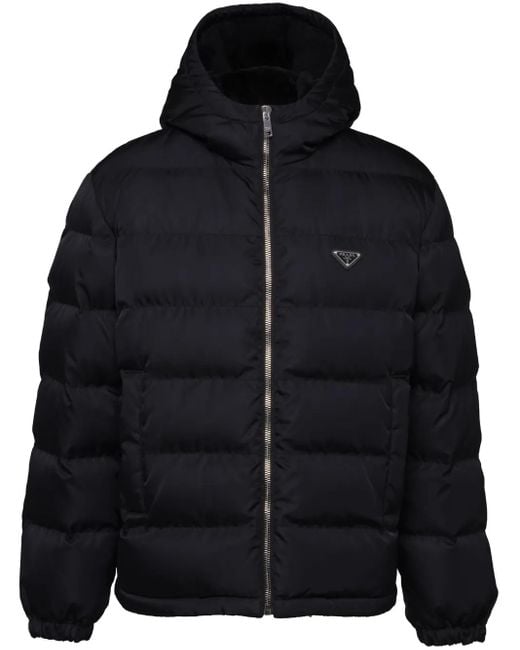 Prada Black Re-Nylon Cropped Down Jacket for men