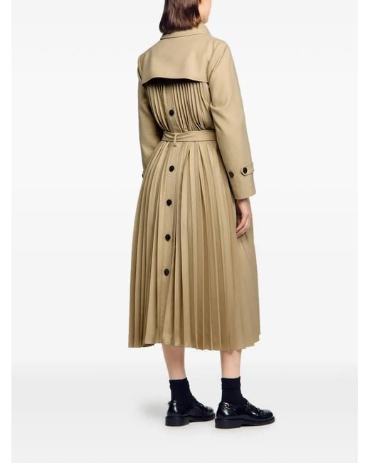 Sandro Natural Belted Double-Breasted Trench