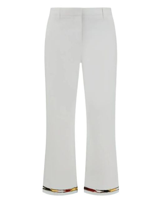 True Royal White Embroidered Trousers
