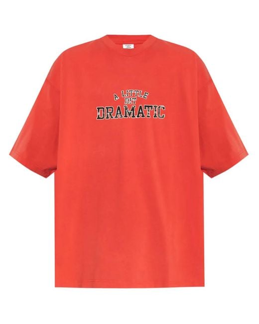 Vetements Red A Little Bit Dramática T-Shirt for men