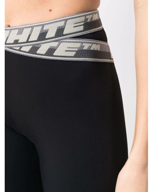 Off-White c/o Virgil Abloh Black Logo-Print Elasticated Shorts