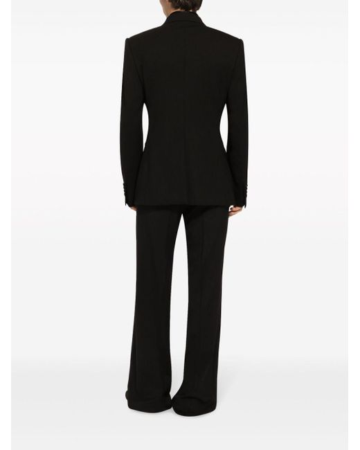 Pantalon en laine à coupe droite Dolce & Gabbana pour homme en coloris Black
