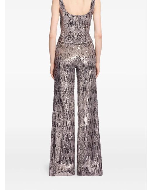 Elie Saab Purple Sequin-Embellished Pants