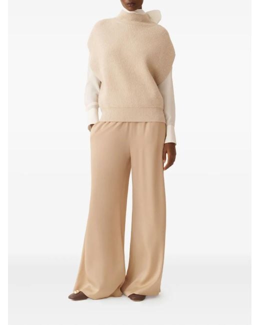 Fabiana Filippi Natural High-Neck Ribbed-Knit Vest