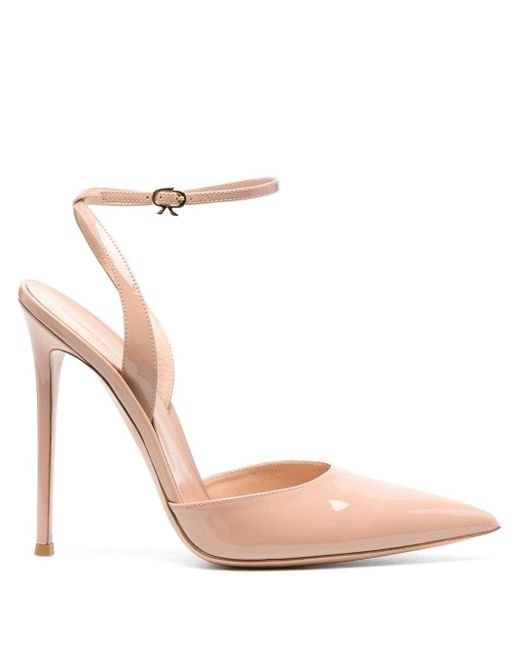 Gianvito Rossi 140mm Pointed-toe Leather Sandals in het Pink