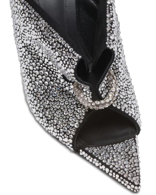 Balmain Gray Front Piercing Pointed-Toe Pumps