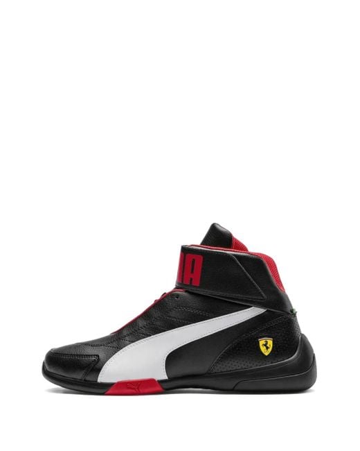 PUMA Black X Ferrari Scuderia Kart Cat Mid Sneakers